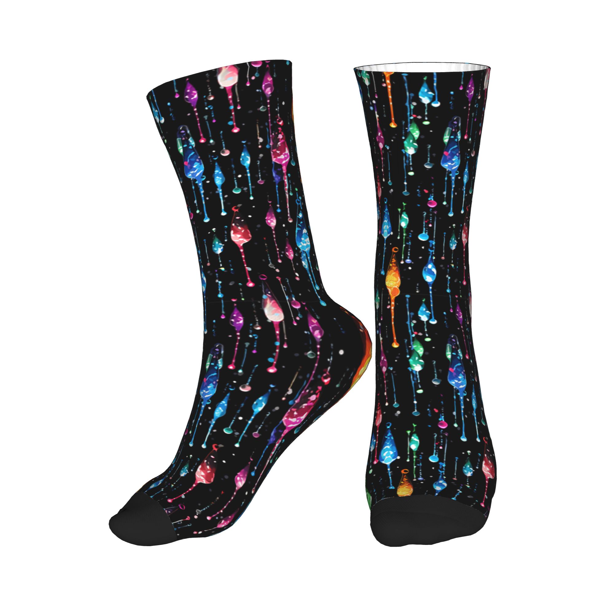 Dress Sock Men - Kaus Kaki Pola Cairan Pelangi yang