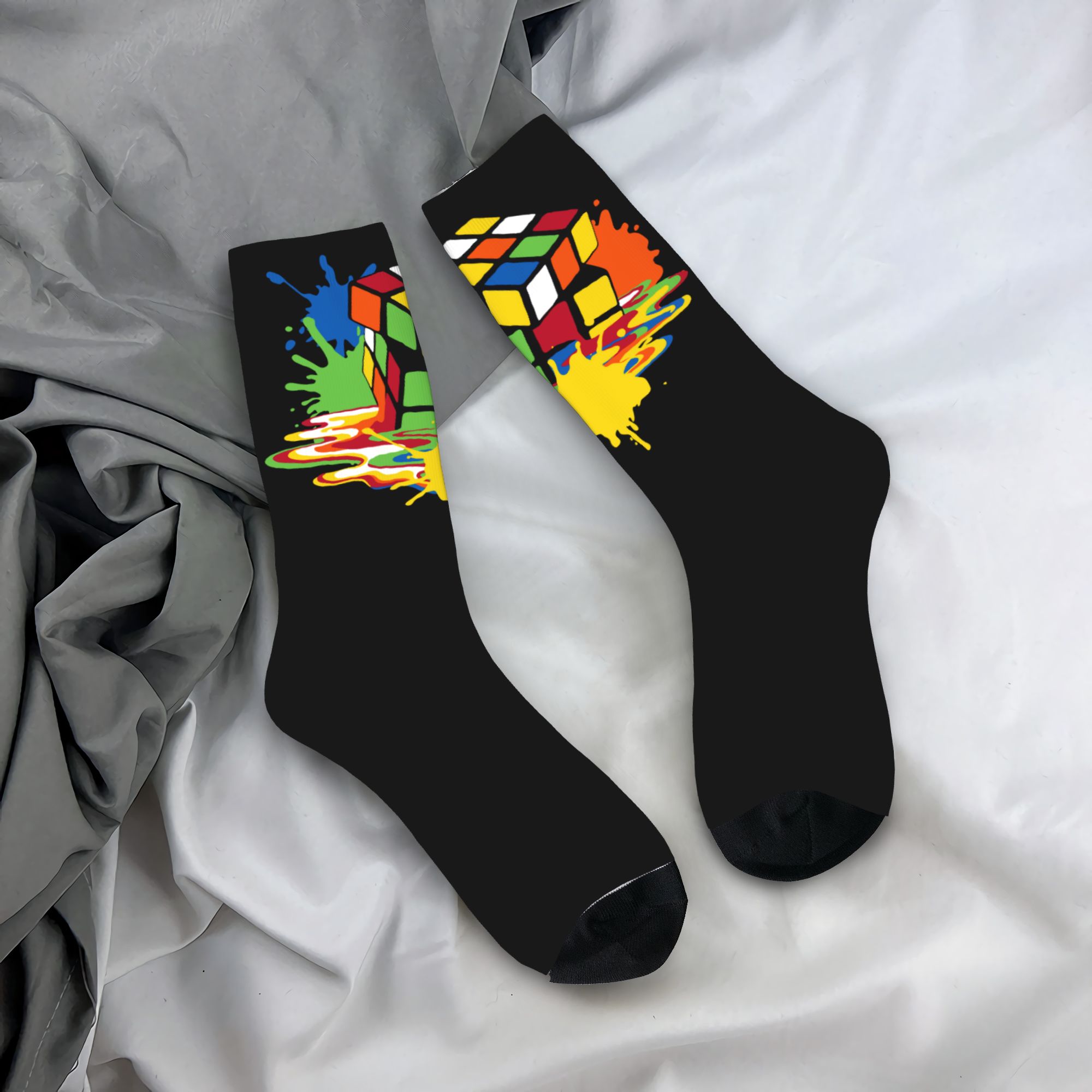 Kaus Kaki Kru Unisex Motif Rub - Dress Sock Men ulasan dan harga
